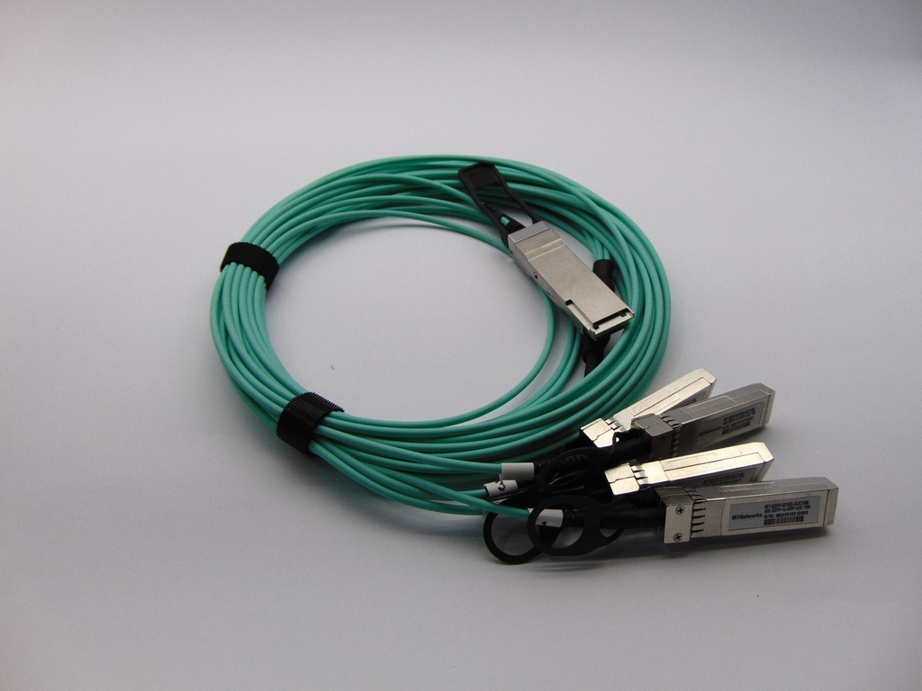 MTNetworks 40G QSFP+ to 4x10G SFP+ Breakout Active Optical Cable 10M